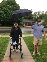Pat and grandson, Ben during Covid visit