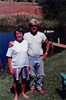 mom and dad chilling by the duck pond