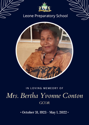 Mrs. Bertha Yvonne Conton, GCOR